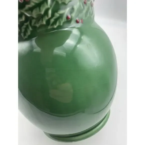 Vintage Ceramic Holiday HollyBerry Pitcher by Garden Ridge, 2005 Original Tag 8" - Picture 6 of 10